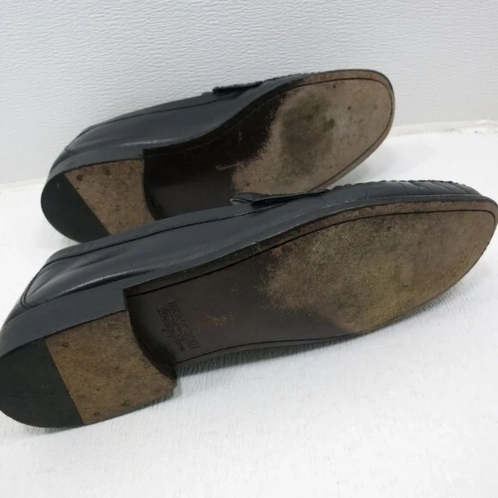 Brass Boot Strap Leather Casual Comfort Dress Penny Moccasins Shoes Men's 11.5 M